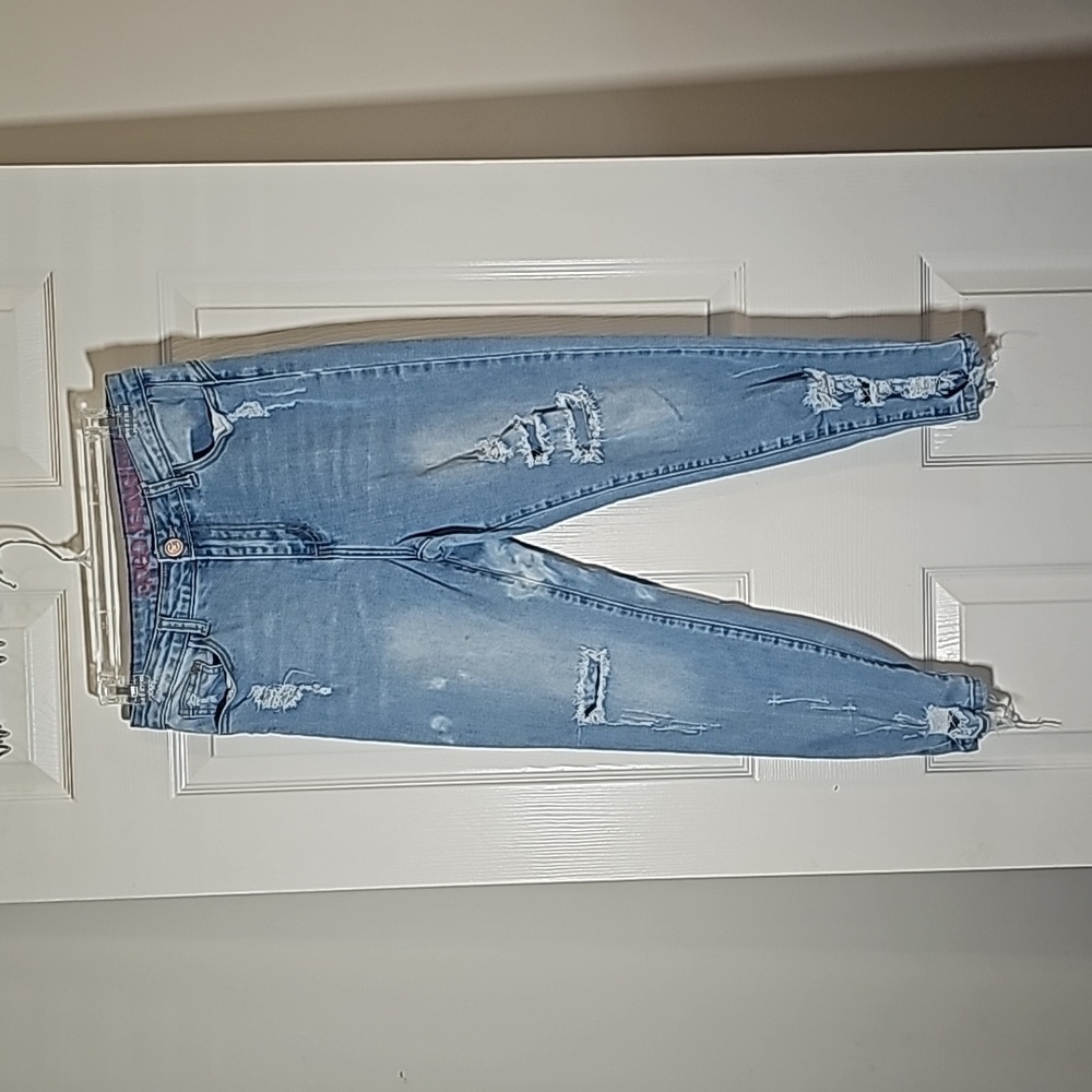 GO GO Jeans High Rise Ankle Denim Stretch Distressed Size 11